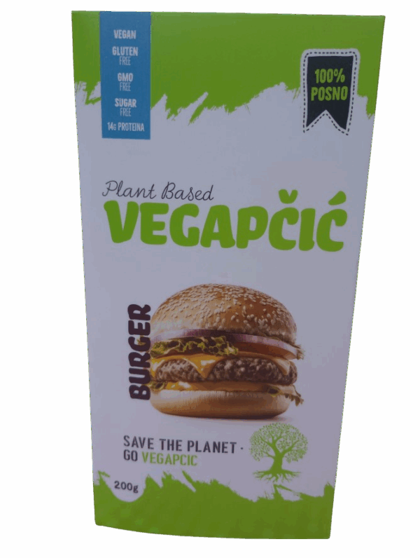Vegapčić Burger Kutija Prednja Strana