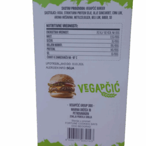 Vegapčić Burger Kutija Zadnja Strana