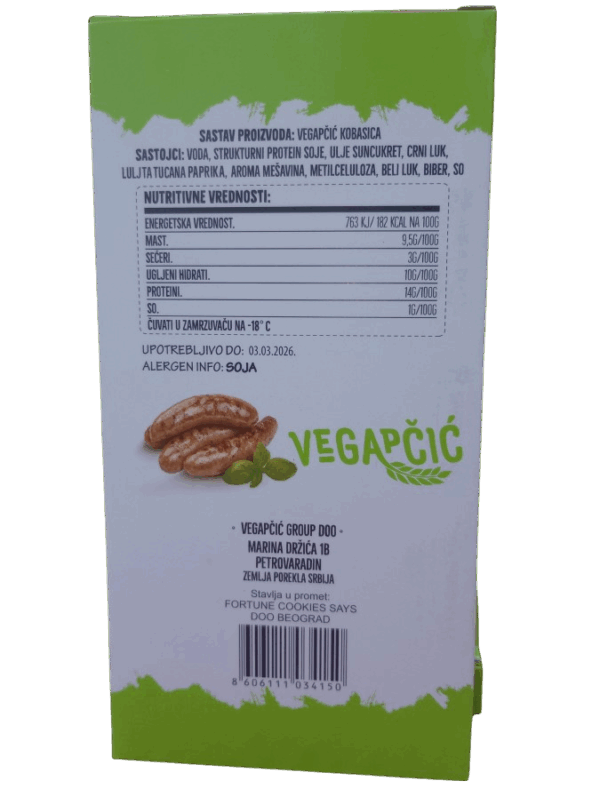 Vegapčić Kobasice Kutija Zadnja Strana